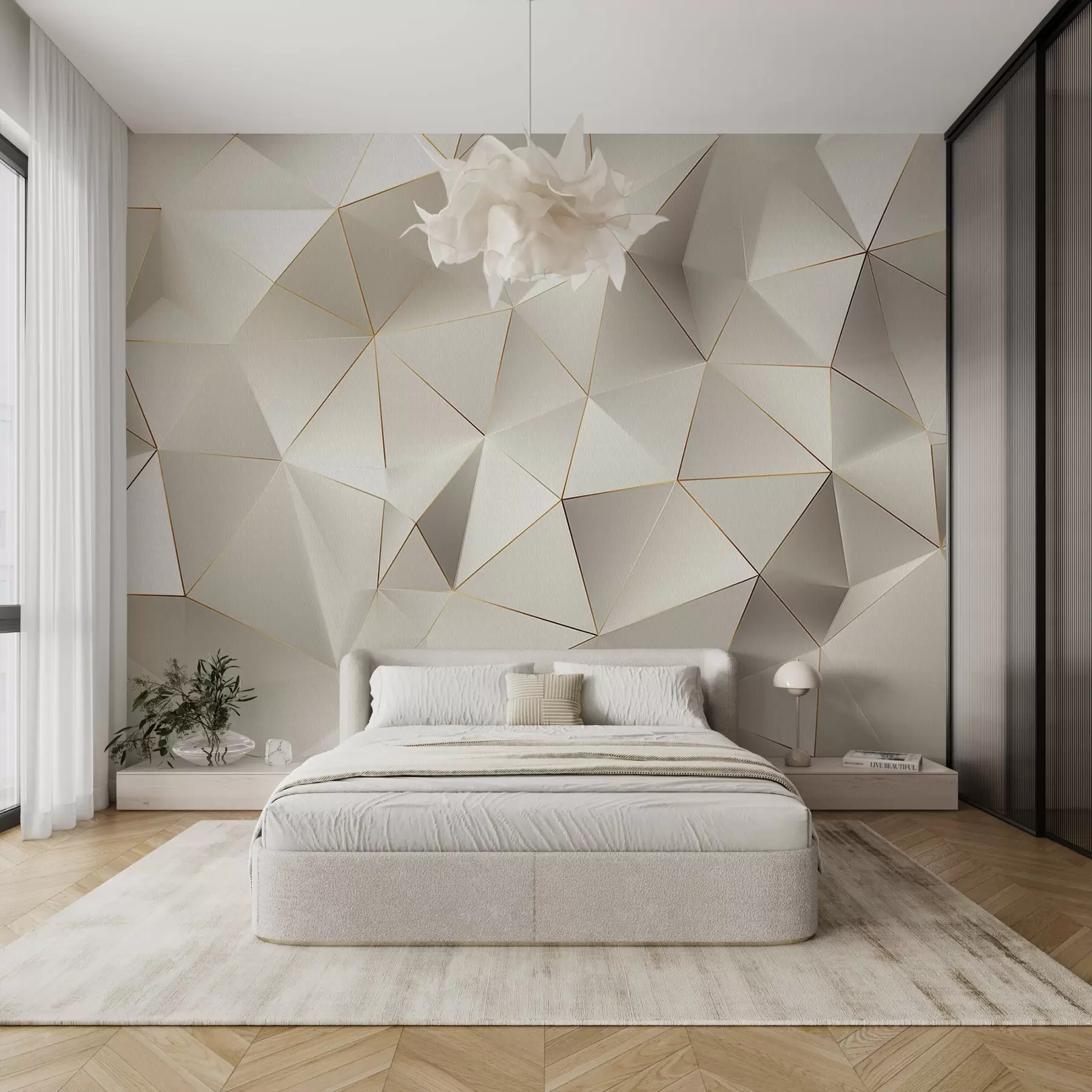 Fototapetai geometrija, abstrakcija, šviesa, briaunos, raštas, struktūra w04236