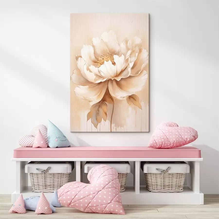 Paveikslėlis Smėlio spalvos gėlė su lapais s45082