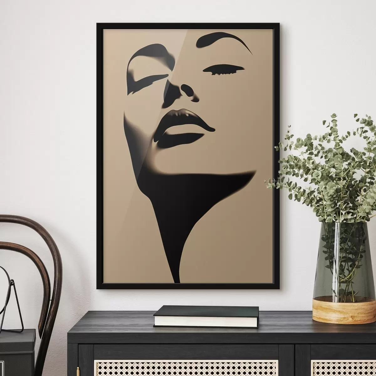 Plakatas Moters veido siluetas f45071