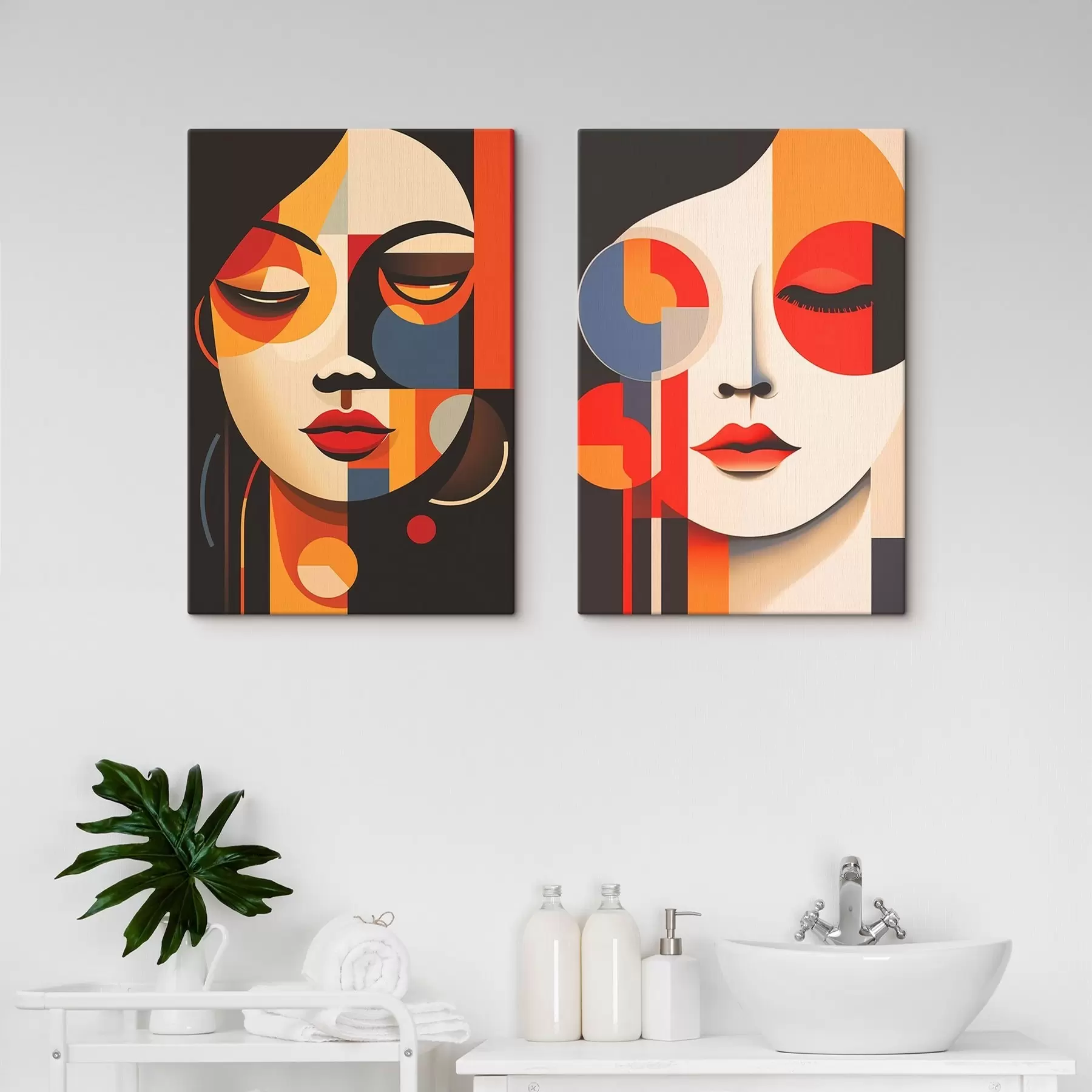 Paveikslėlis Geometriniai moterų portretai m00501