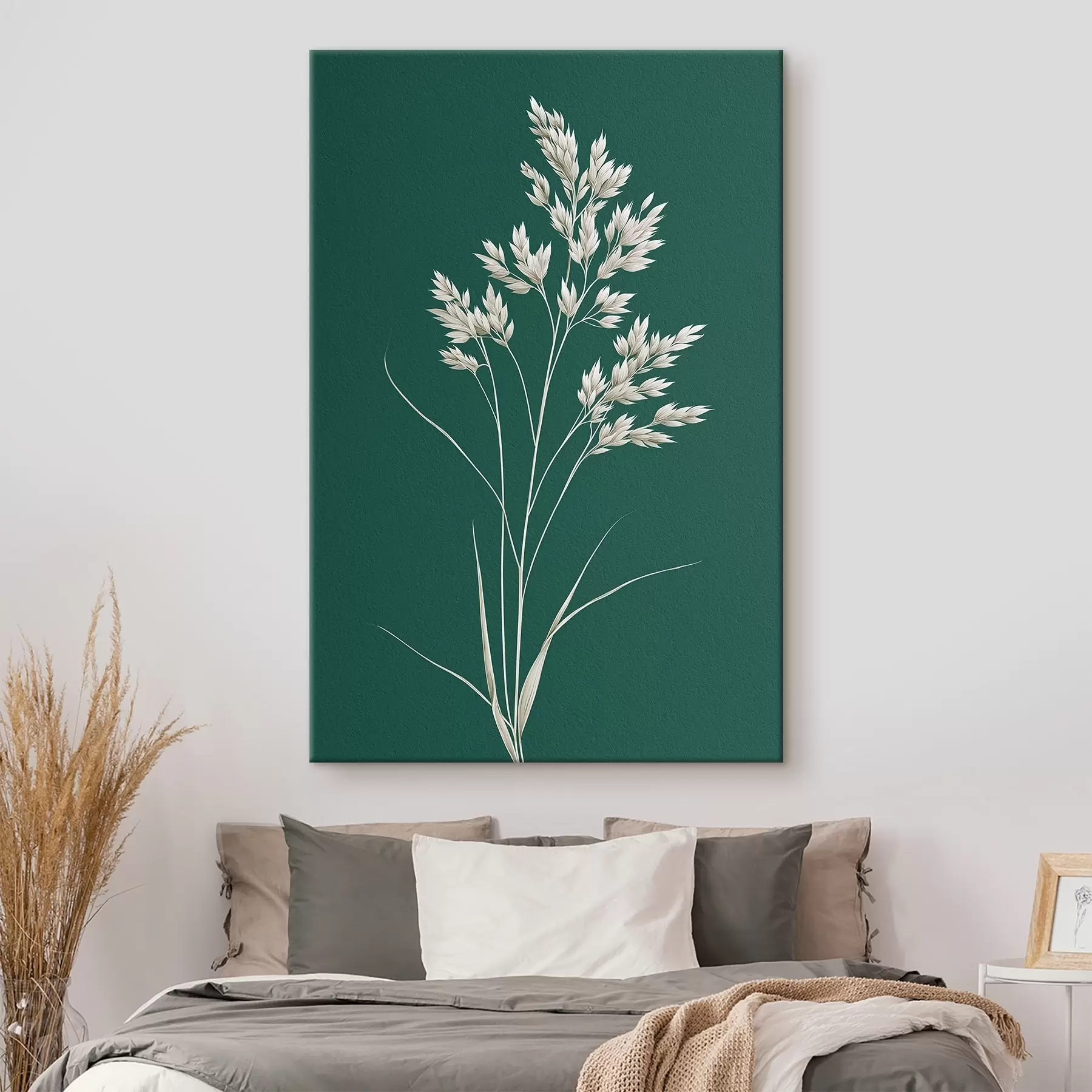 Paveikslėlis botaninis, minimalus, žolė, stiebas, žalias fonas, natūralus, augalas, plokščias s45091