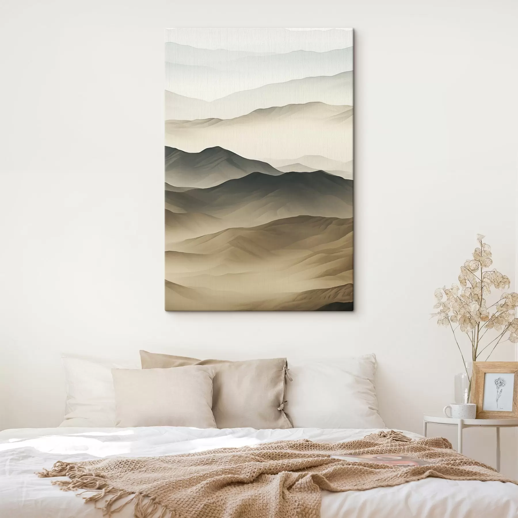 Paveikslėlis dykumos kalvos, lygios formos, išblukusios, organinė tekstūra, ramus, minimalus, reljefas s45097