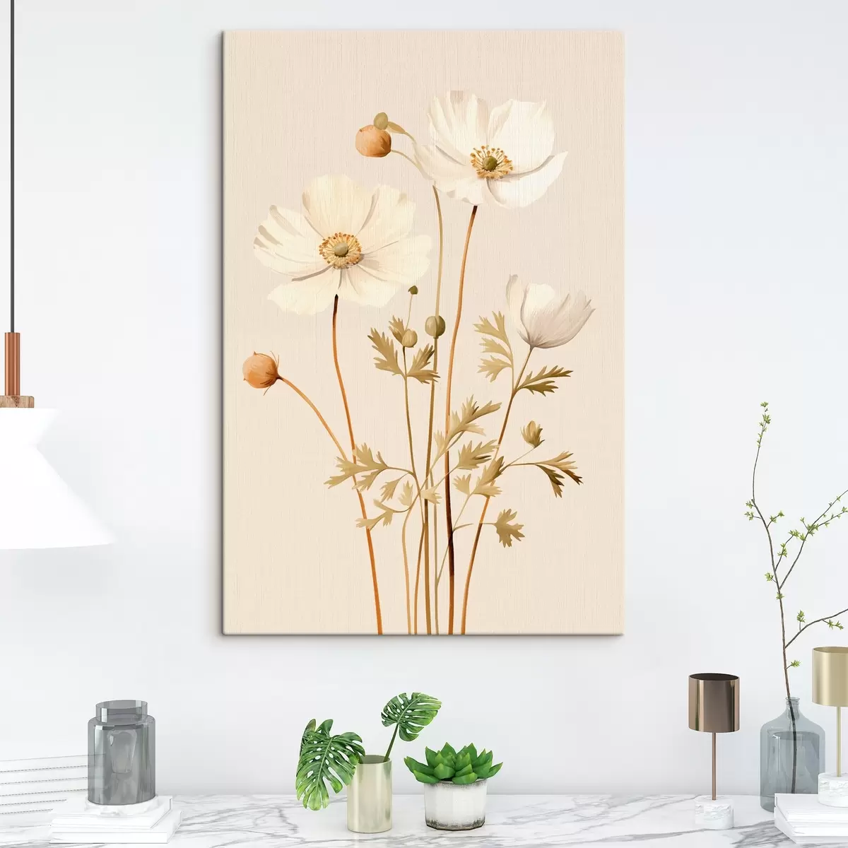 Paveikslėlis gėlė, botaninis, smėlio spalvos fonas, minkšti tonai, žiedlapiai, augalas, derliaus, minimalus s45099
