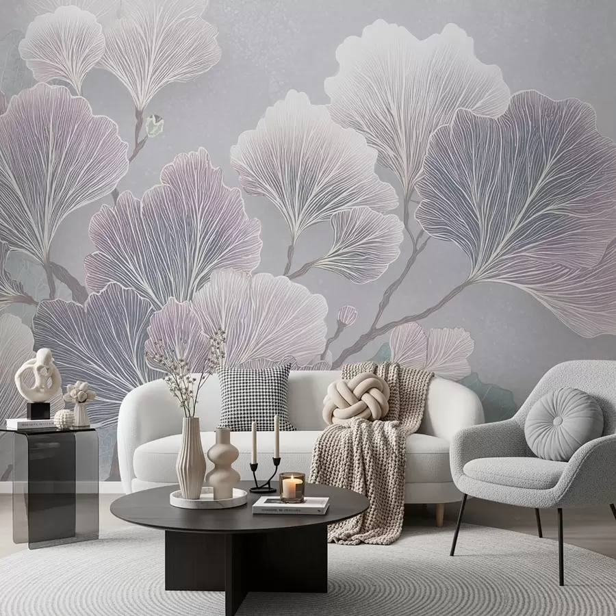 Fototapetai Mėlynų atspalvių lapų šaka w09249v1