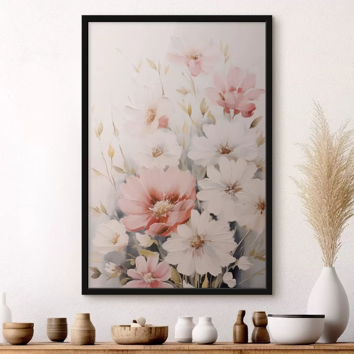Plakatas Subtilus gėlių imitacijos tapyba f45119