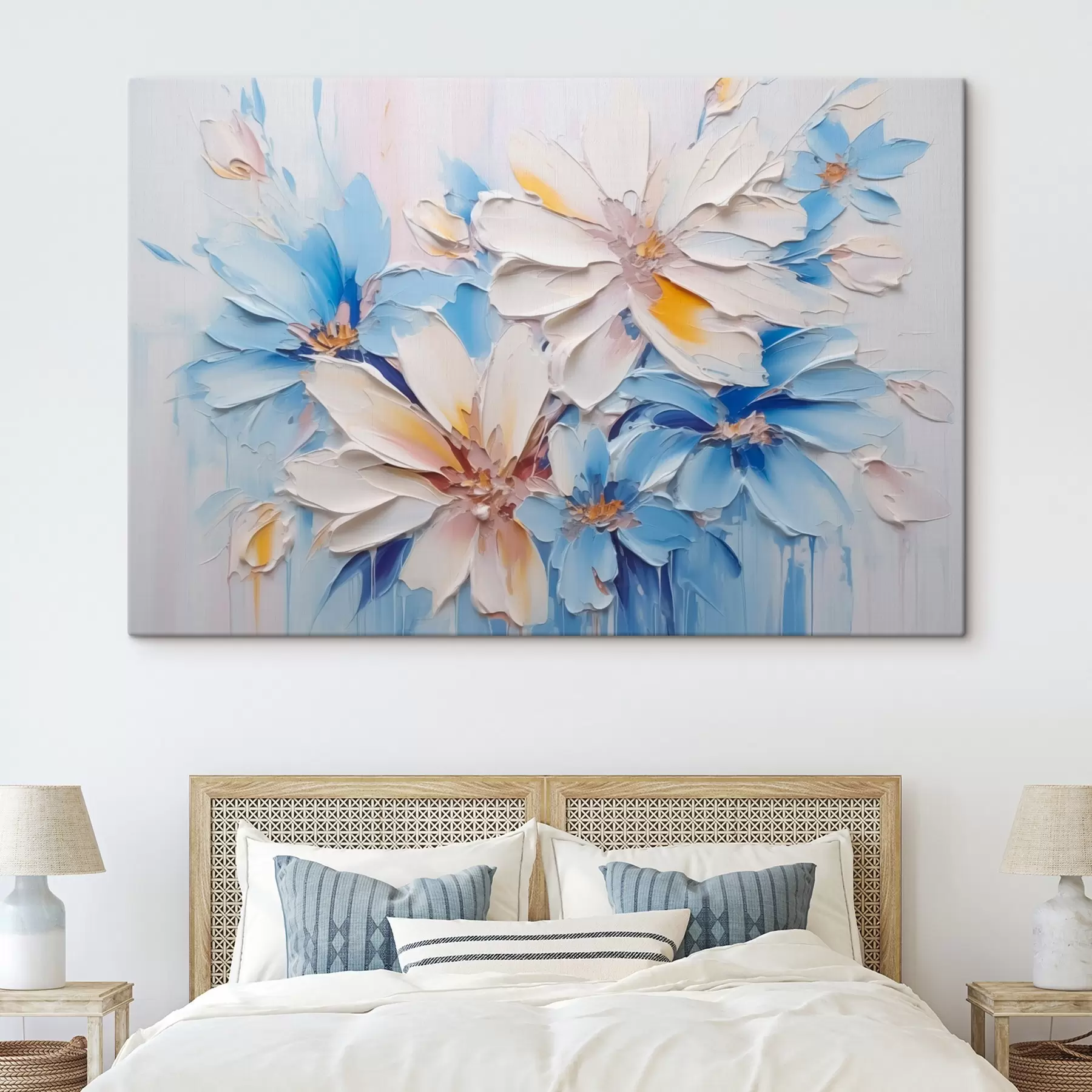 Paveikslėlis Gėlės abstrakčios imitacijos potėpiai teptuku s45115