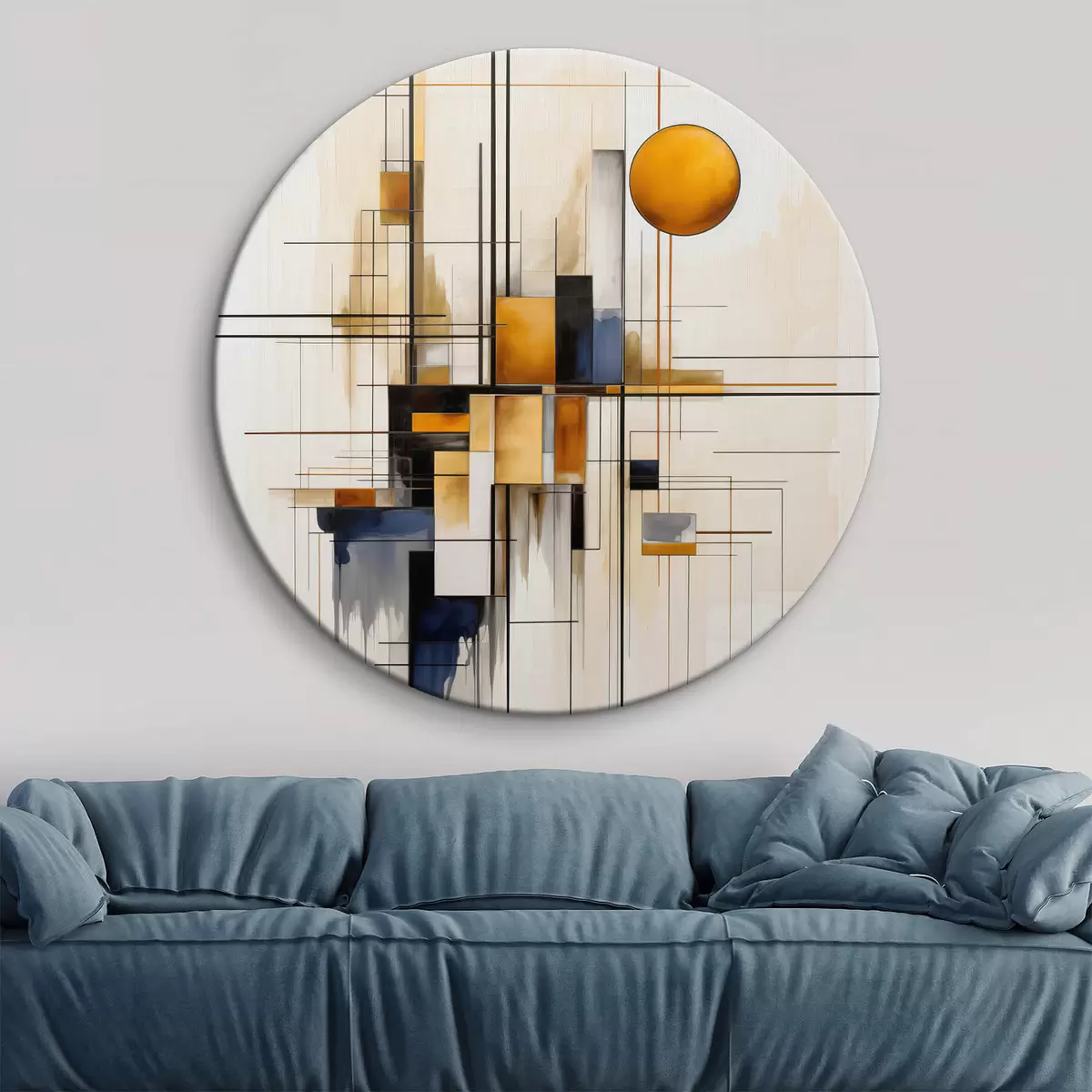 Apvalūs paveikslai Geometrinė abstrakcija r45159