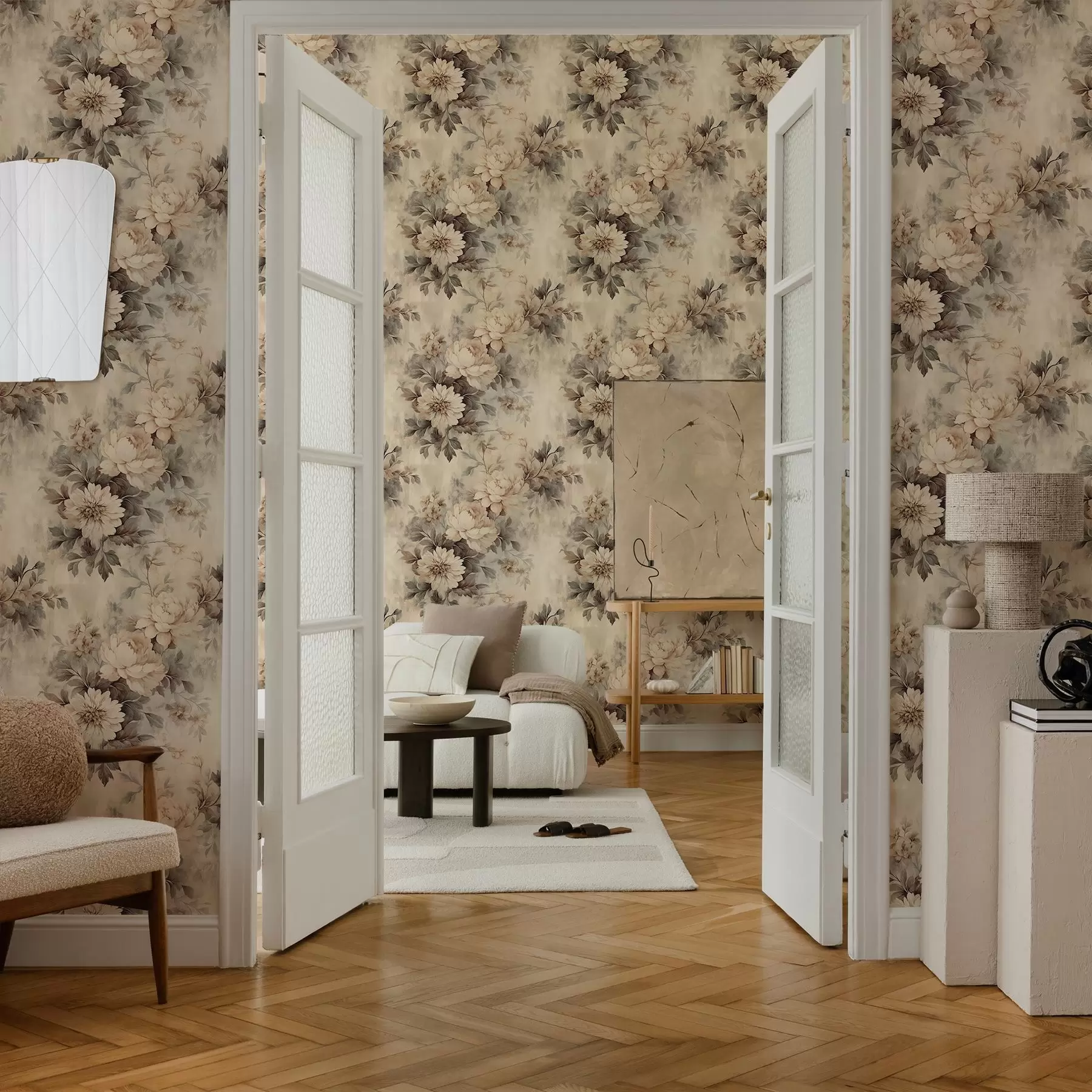 Fototapetai Senovinės akvarelės gėlės