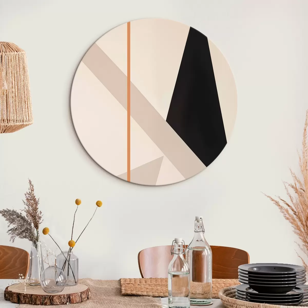 Apvalūs paveikslai Geometrinė abstrakcija r45211