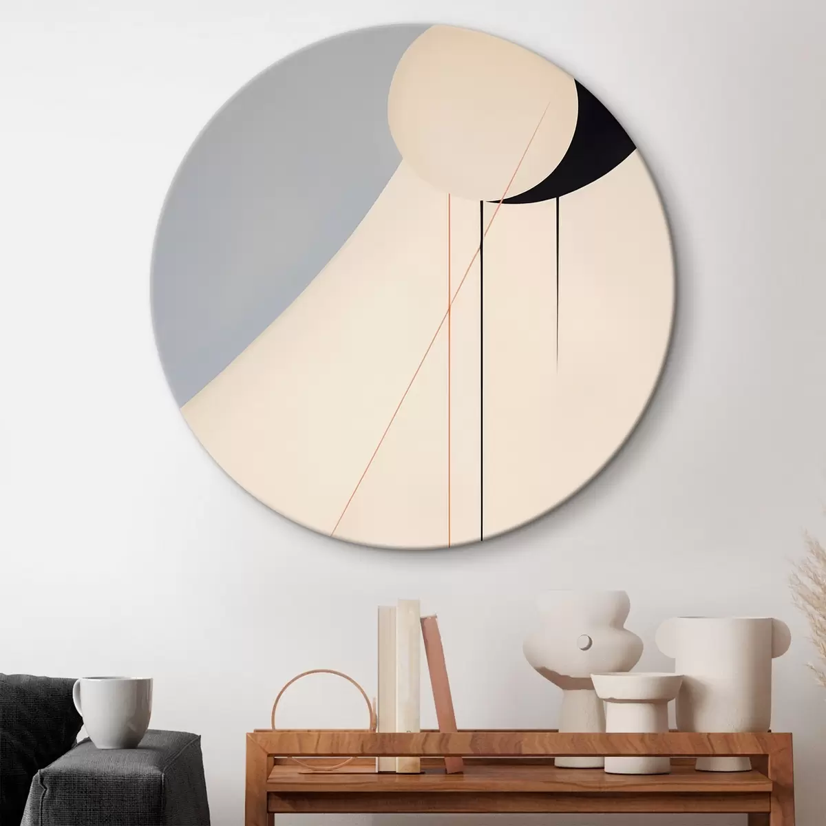 Apvalūs paveikslai Geometrinė minimalistinė abstrakcija r45212
