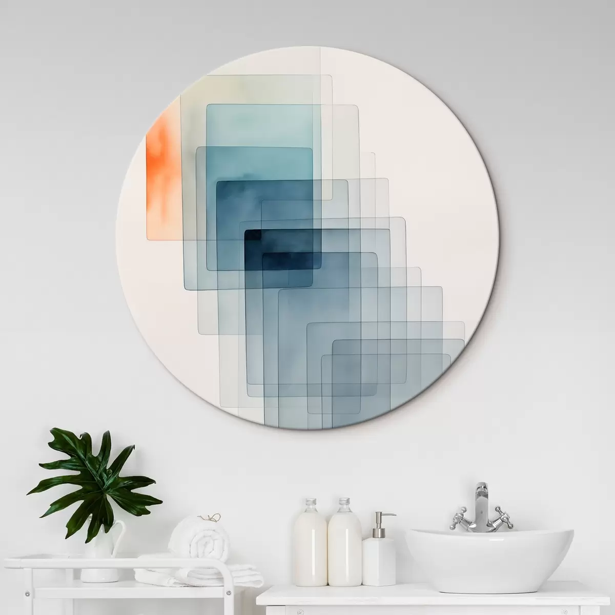 Apvalūs paveikslai Minimalistinė geometrinė abstrakcija r45213