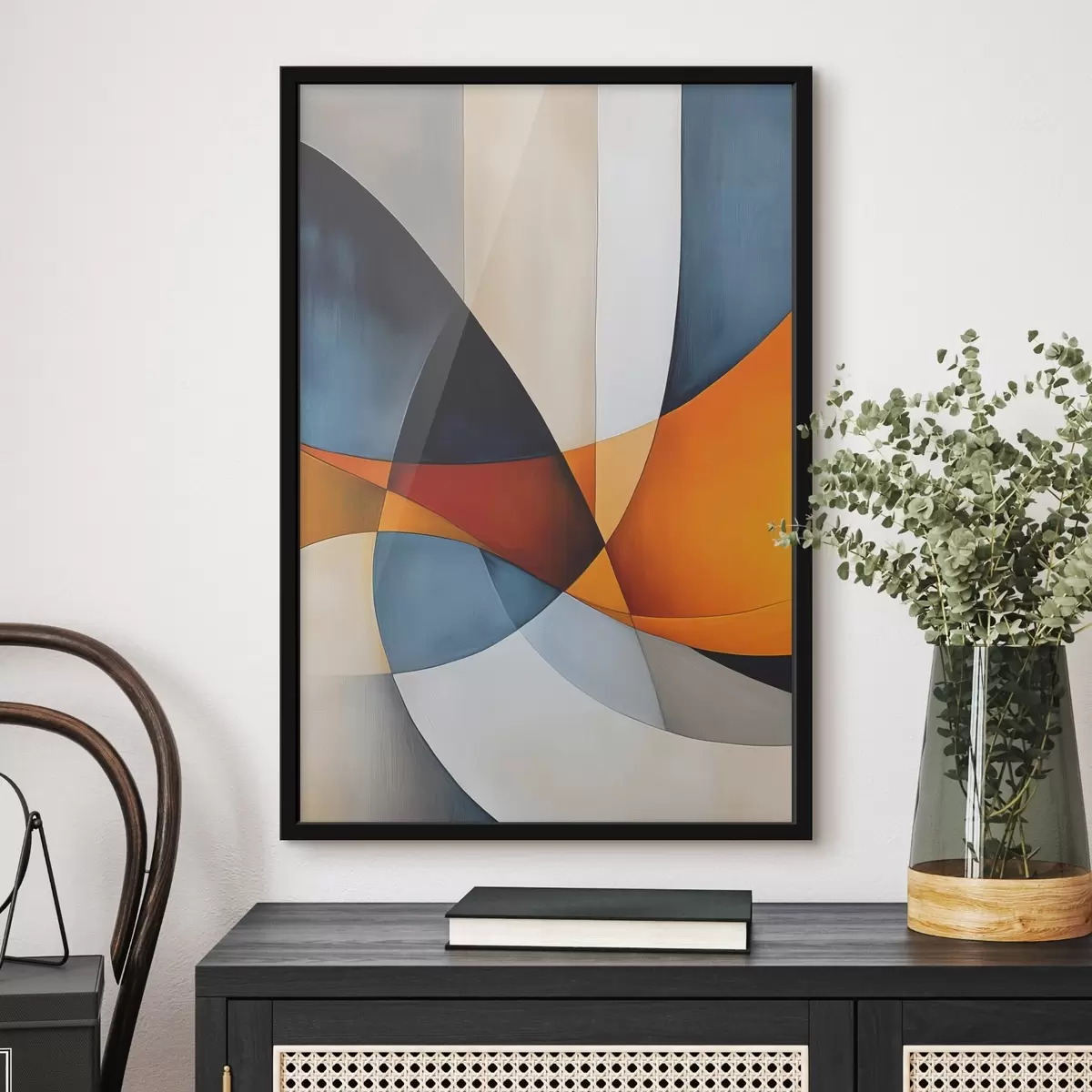 Plakatas Abstrakcija su geometrinėmis figūromis f45201