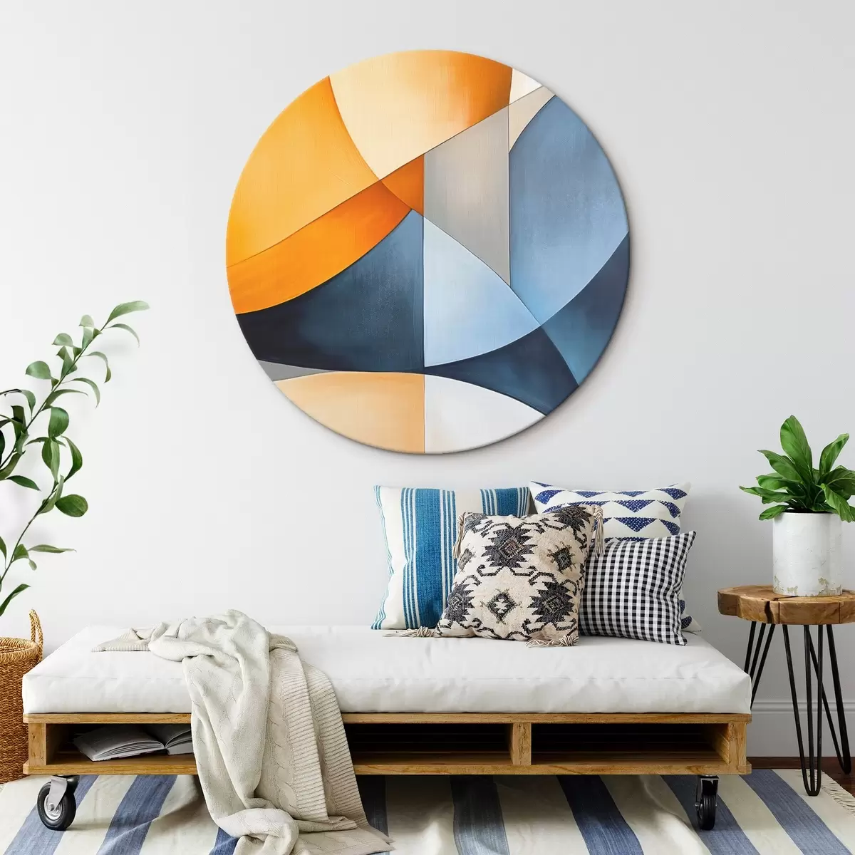 Apvalūs paveikslai Abstrakcija su geometrinėmis figūromis r45202