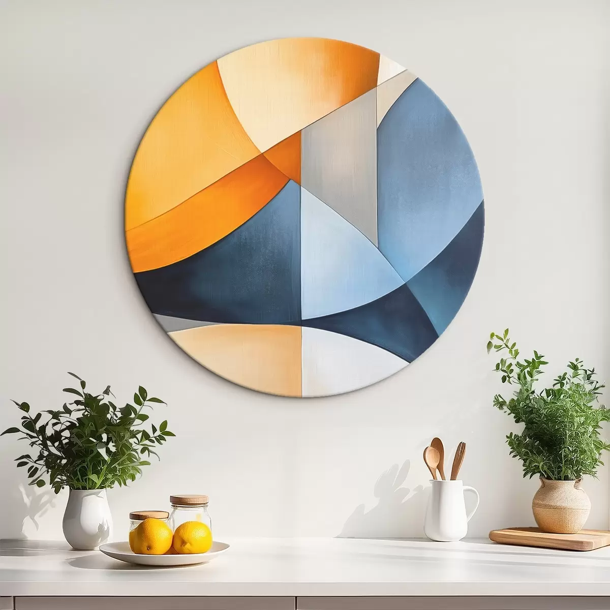 Apvalūs paveikslai Abstrakcija su geometrinėmis figūromis r45202