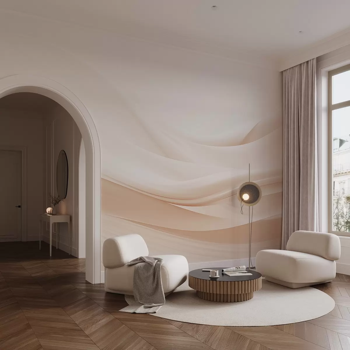 Fototapetai Švelnios pastelinių atspalvių oro bangos w09279