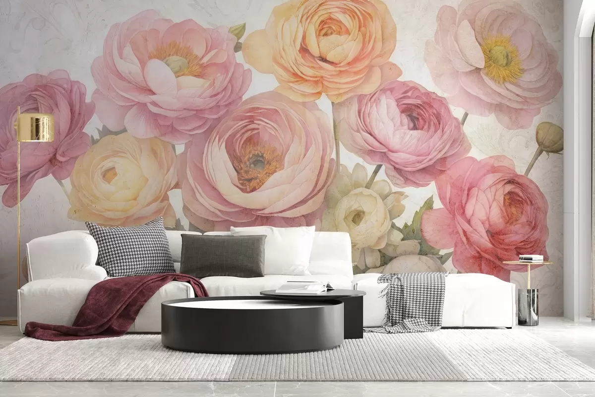 Fototapetai Vintažinė ranunculus puokštė w04326