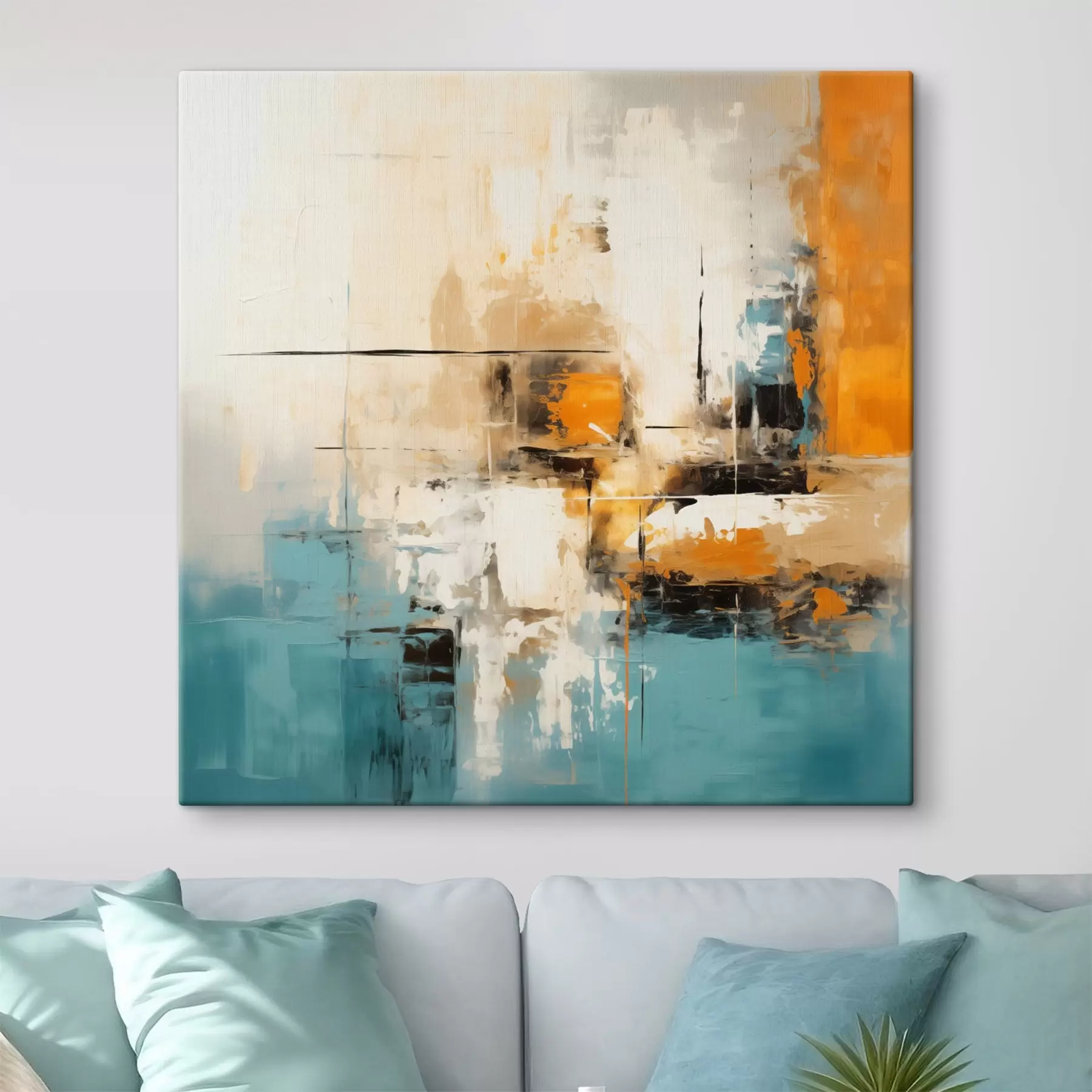 Paveikslėlis Šiuolaikinis menas su faktūriniais teptuko potėpiais ir ryškiais akcentais s45041