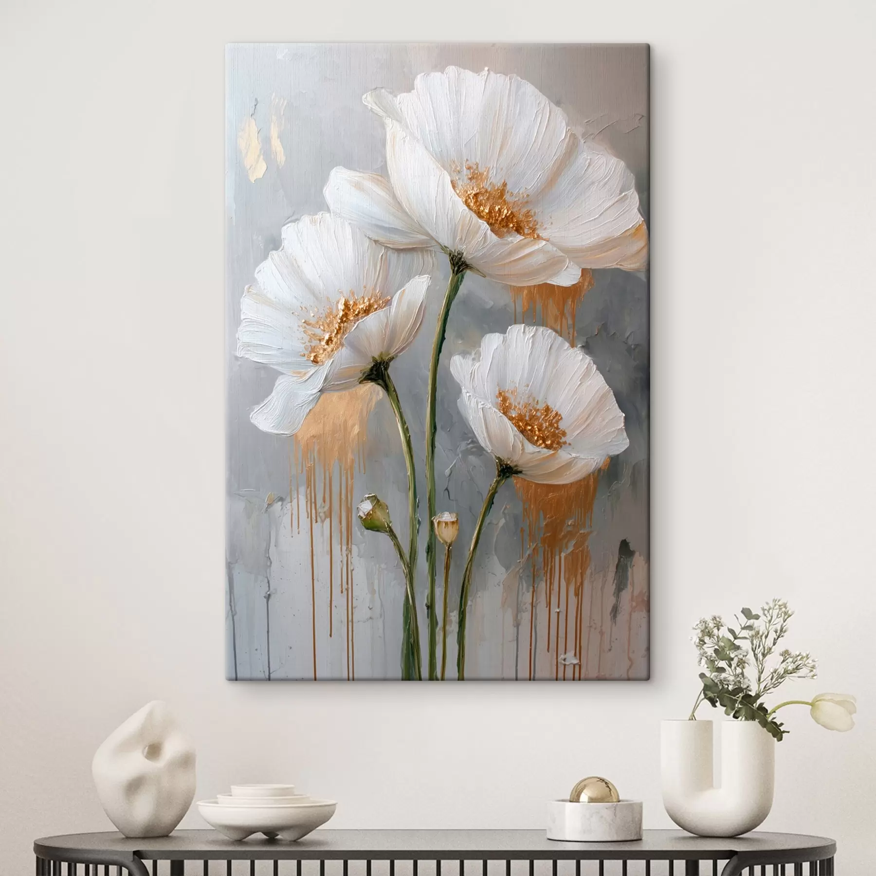 Paveikslėlis Baltos margainės: tūrinis paveikslas mėlyname fone s45240