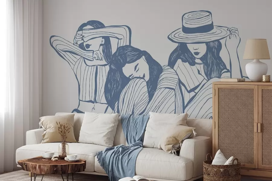 Fototapetai Merginos mėlyni atspalviai w04384v1