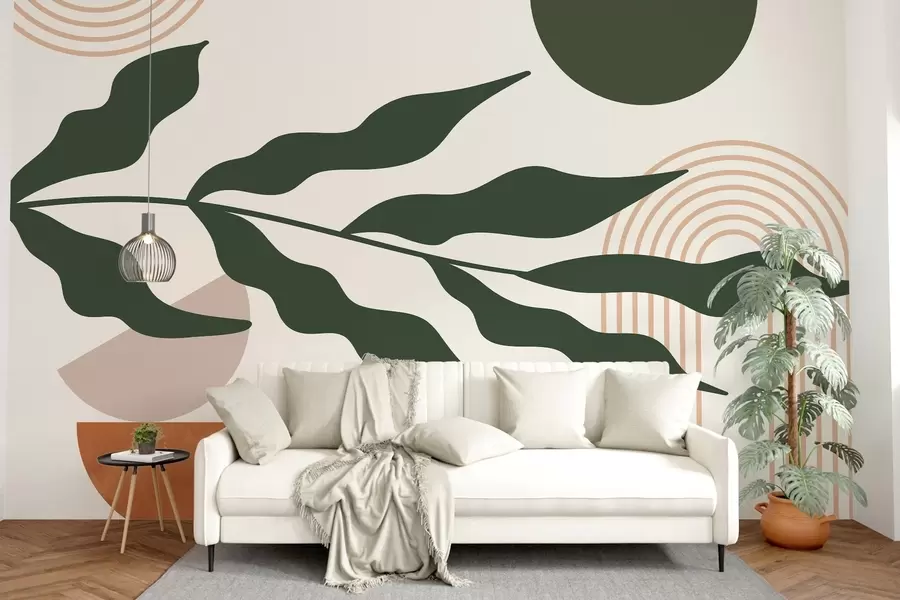 Fototapetai Abstrakcija, lapai, linijinės arkos w04386v1