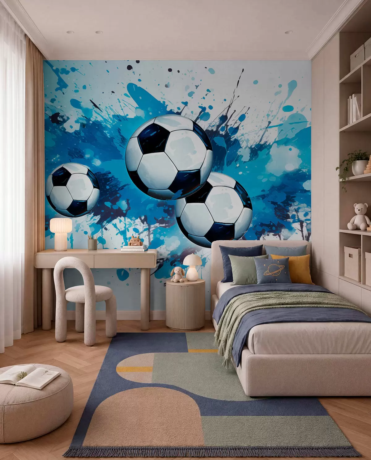 Fototapetai Futbolas mėlynuose pursluose w04373