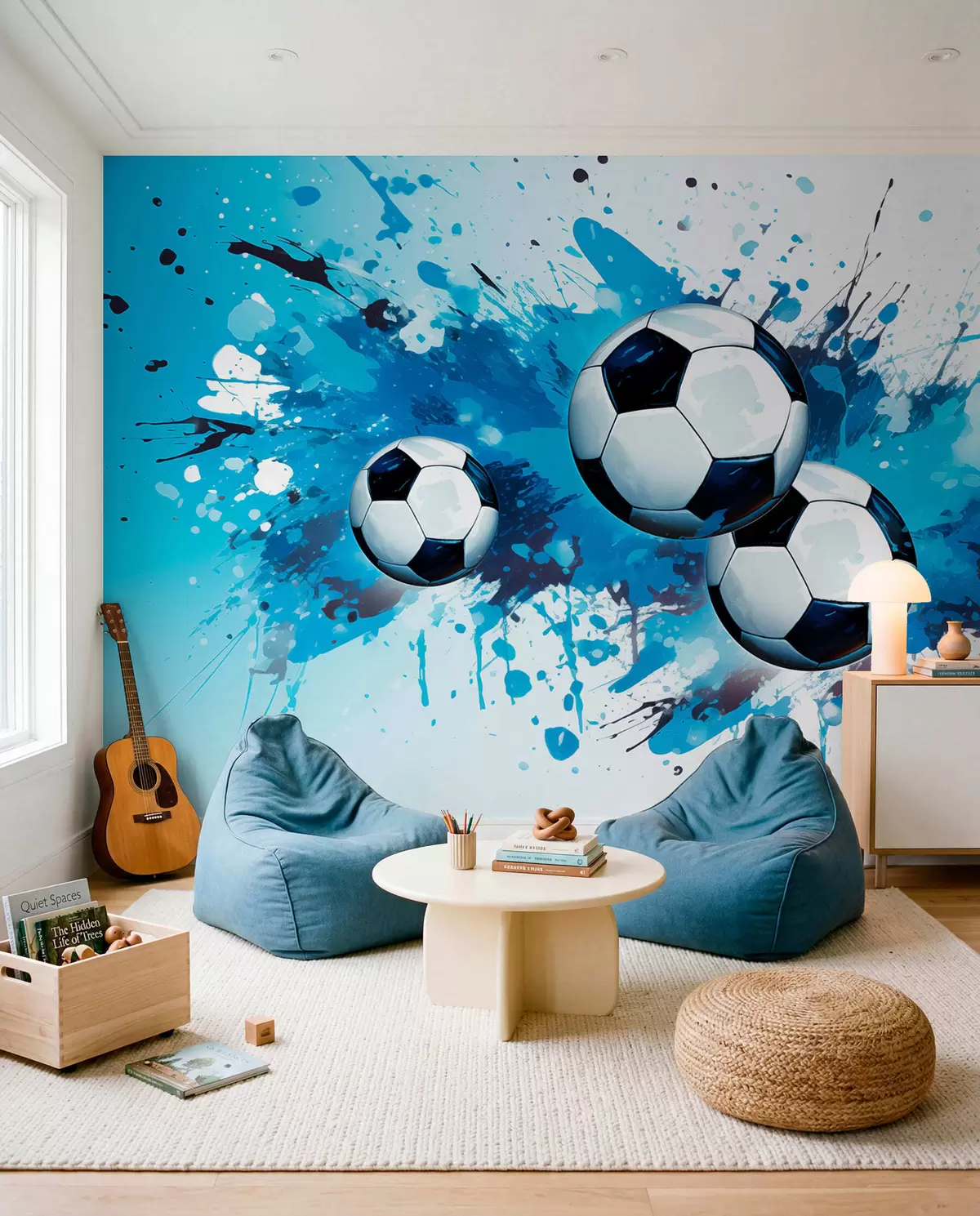 Fototapetai Futbolas mėlynuose pursluose w04373
