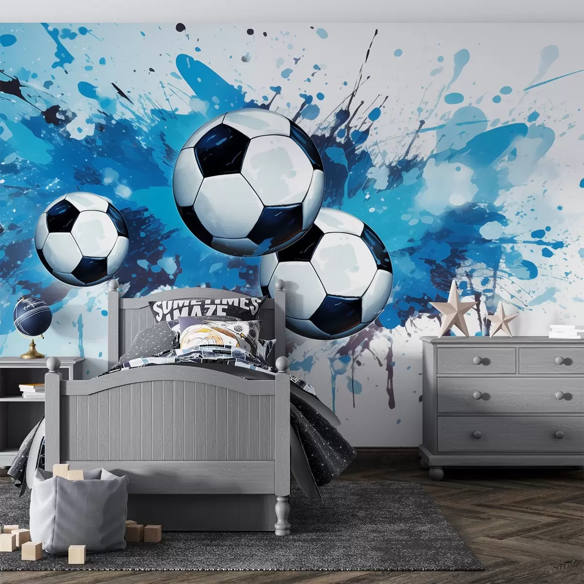 Fototapetai Futbolas mėlynuose pursluose w04373