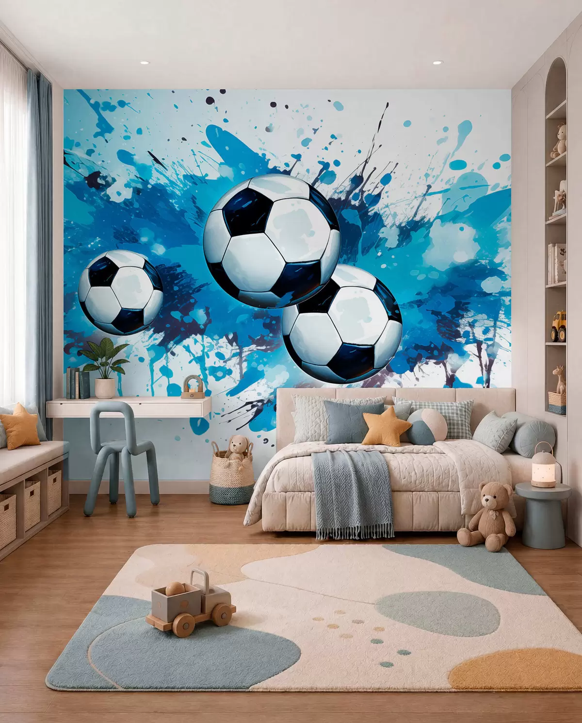 Fototapetai Futbolas mėlynuose pursluose w04373