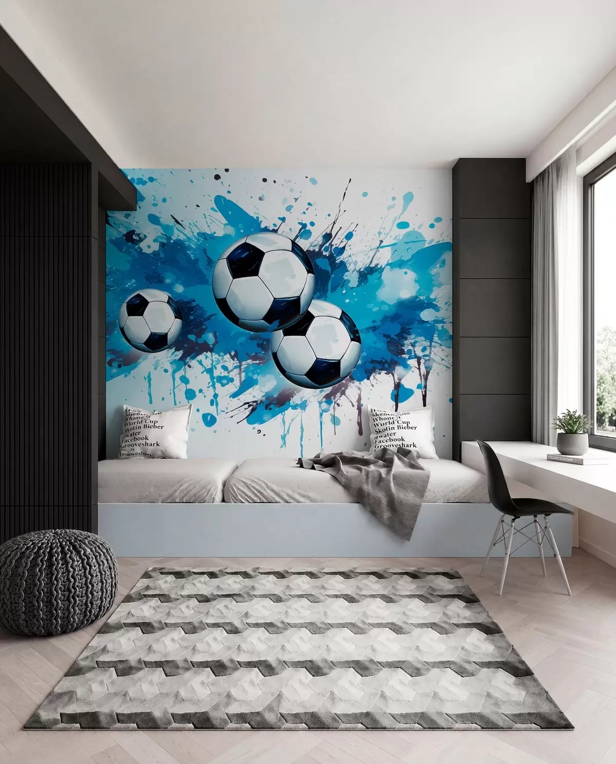 Fototapetai Futbolas mėlynuose pursluose w04373