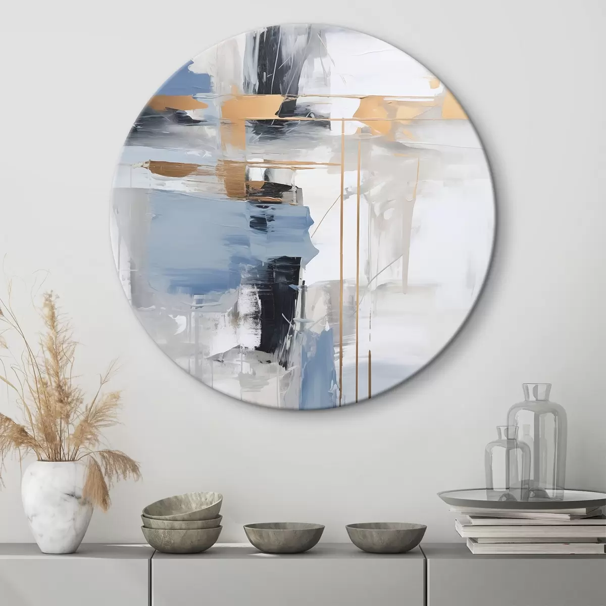 Apvalūs paveikslai Šiuolaikinės abstrakcijos tapybos imitacija r45349