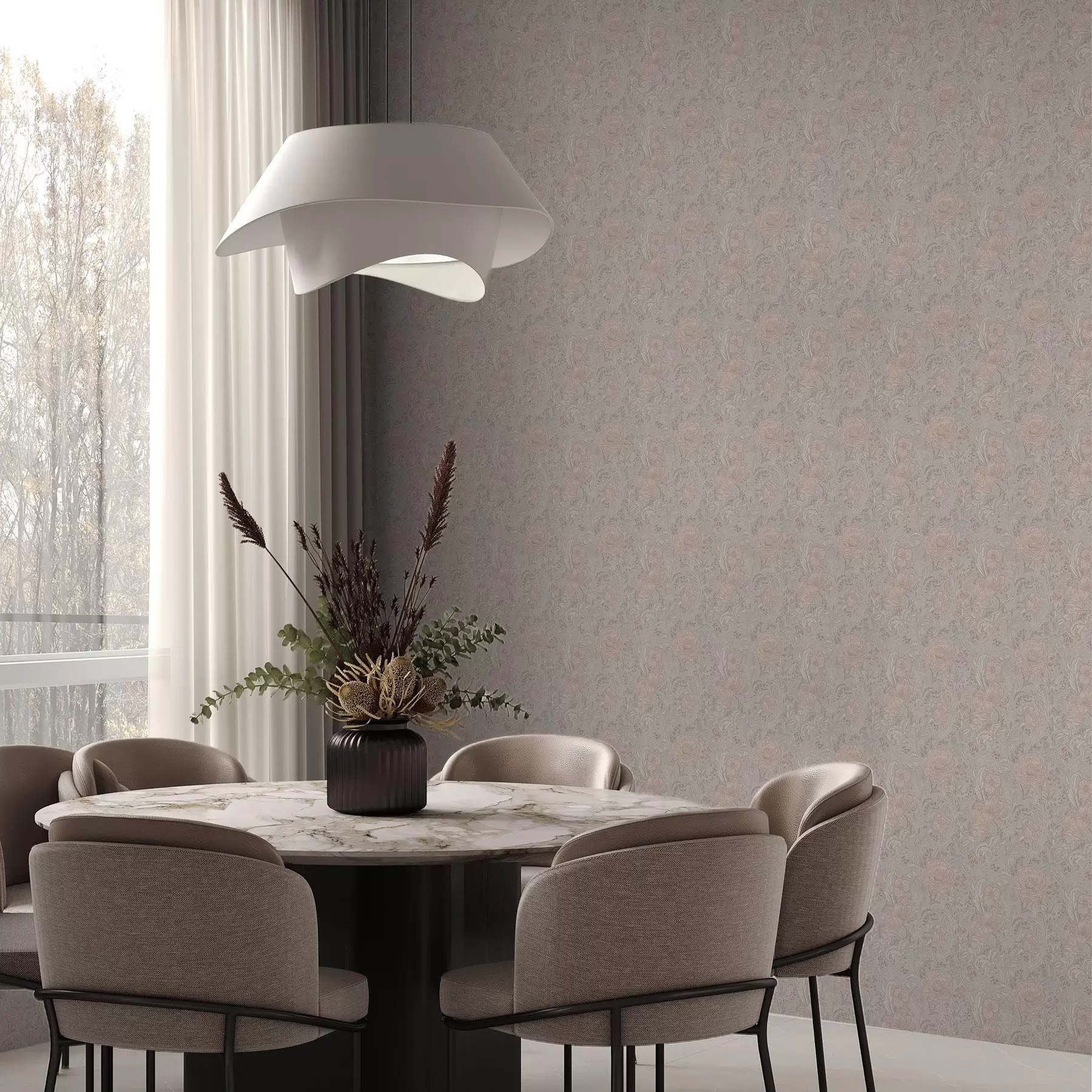 Fototapetai Minkštos pastelinės secesijos stiliaus gėlės a00394