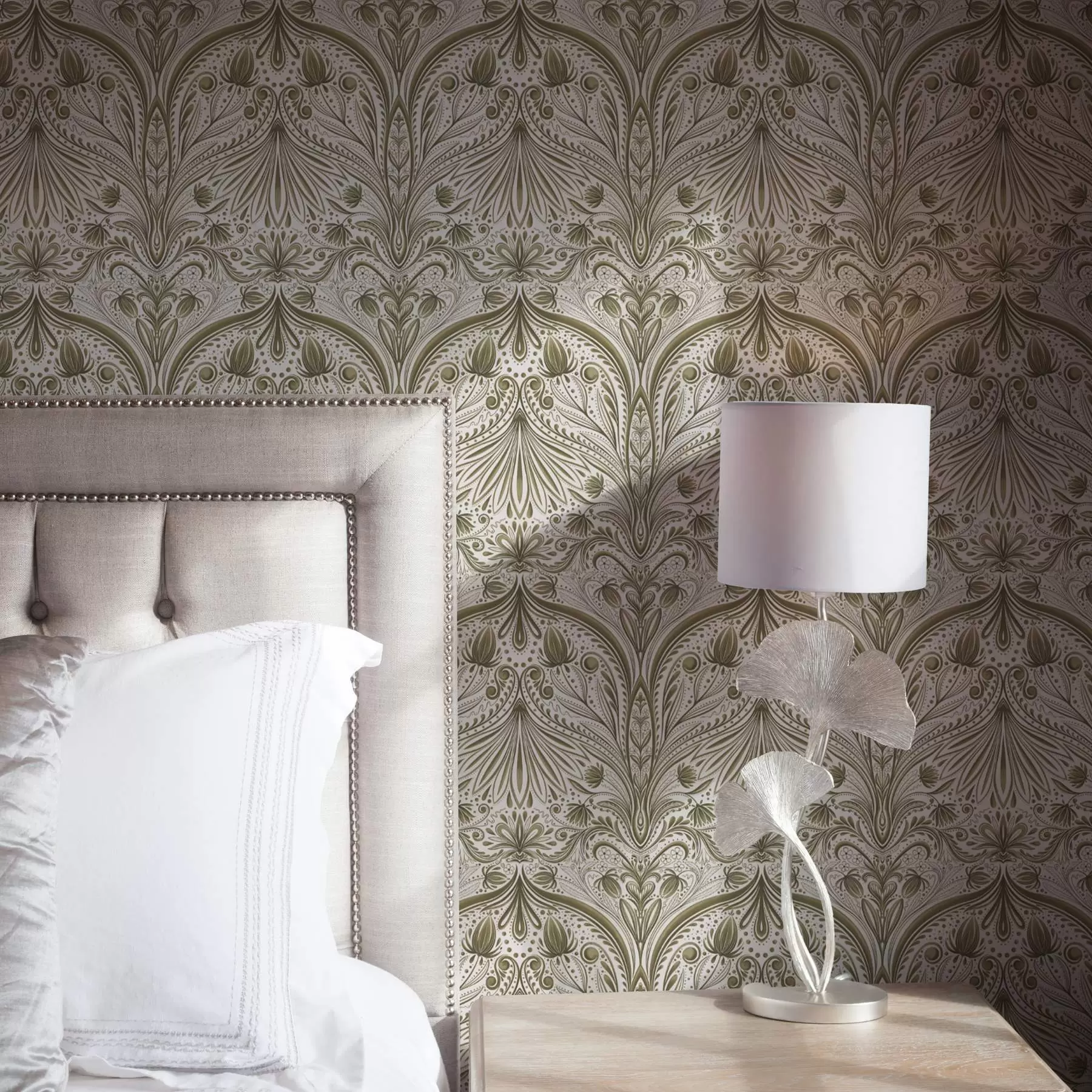 Fototapetai Simetriškas barokinis raštas su gėlių motyvais a00436