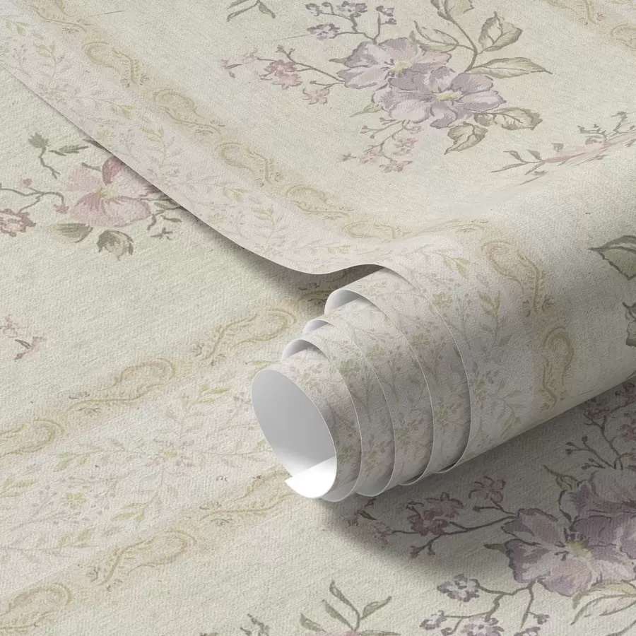 Fototapetai Derliaus gėlės dryžuotame fone su ornamentu a00440