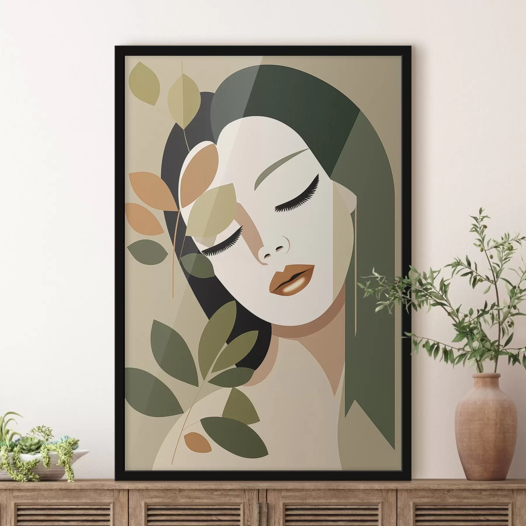 Fototapetai Mergaitė su lapais f45388