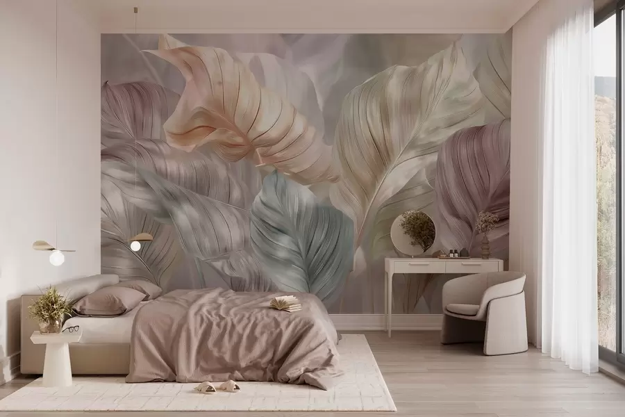 Fototapetai dideli perliniai lapai w04308