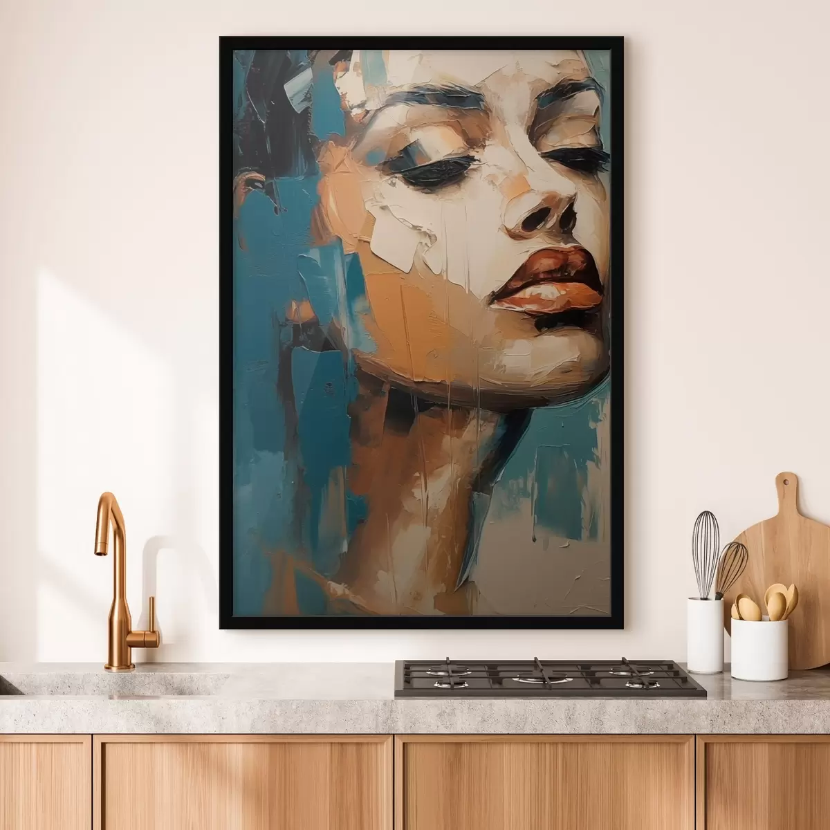 Plakatas Užmerktų akių moters portretas f45439