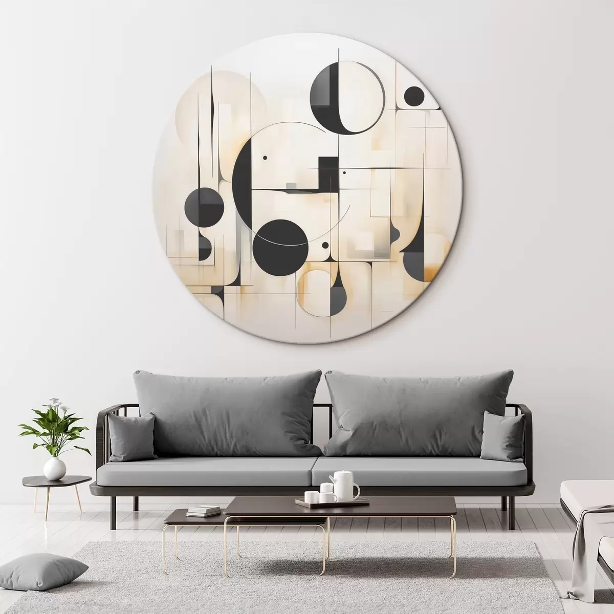 Apvalūs paveikslai Geometrinė abstrakcija r45376