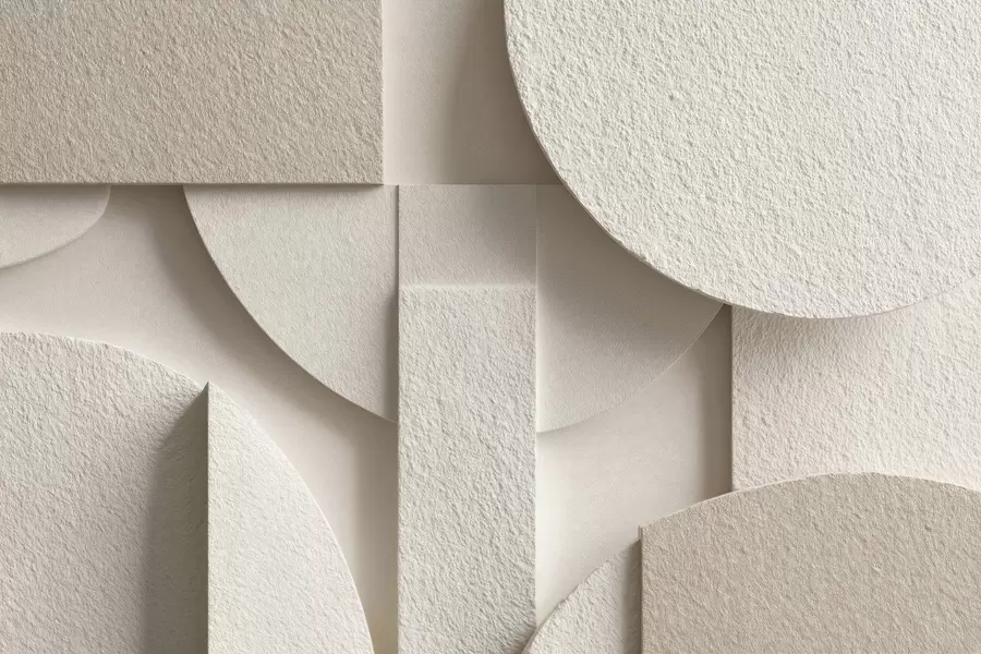 Fototapetai Abstrakti smėlio spalvos geometrinių figūrų kompozicija w04395