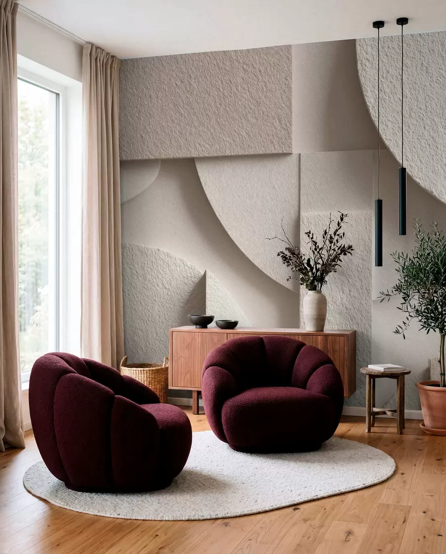 Fototapetai Abstrakti smėlio spalvos geometrinių figūrų kompozicija w04395