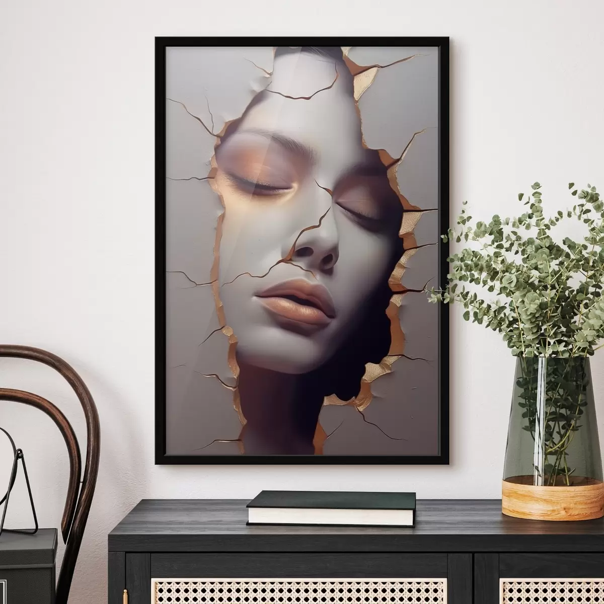 Plakatas Veidas įtrūkimuose f45461