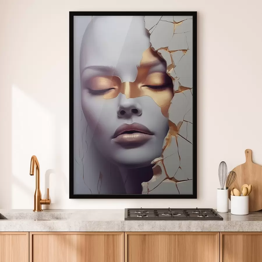 Fototapetai Veidas įtrūkimuose f45462
