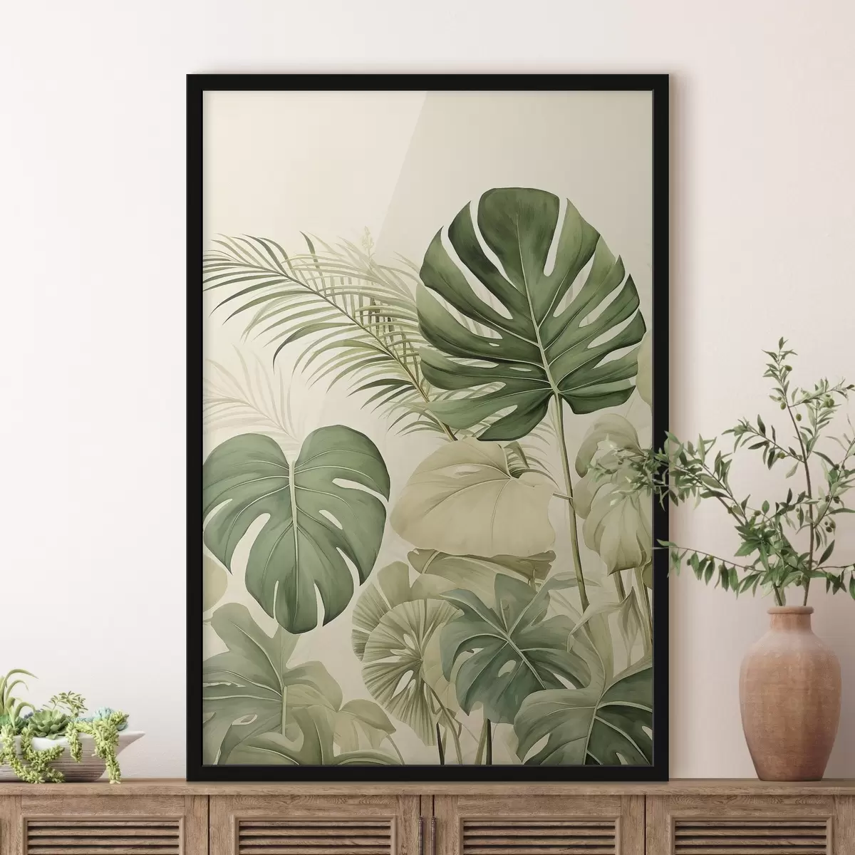 Plakatas Monstera lapai ir atogrąžų f45614
