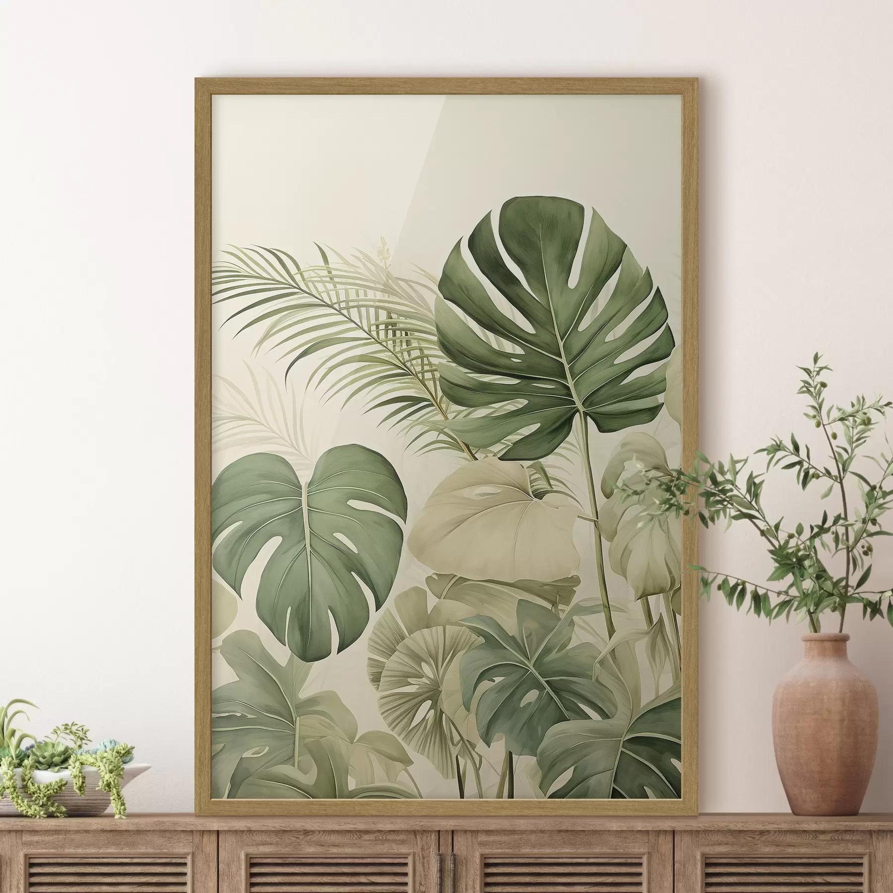 Fototapetai Monstera lapai ir atogrąžų f45614