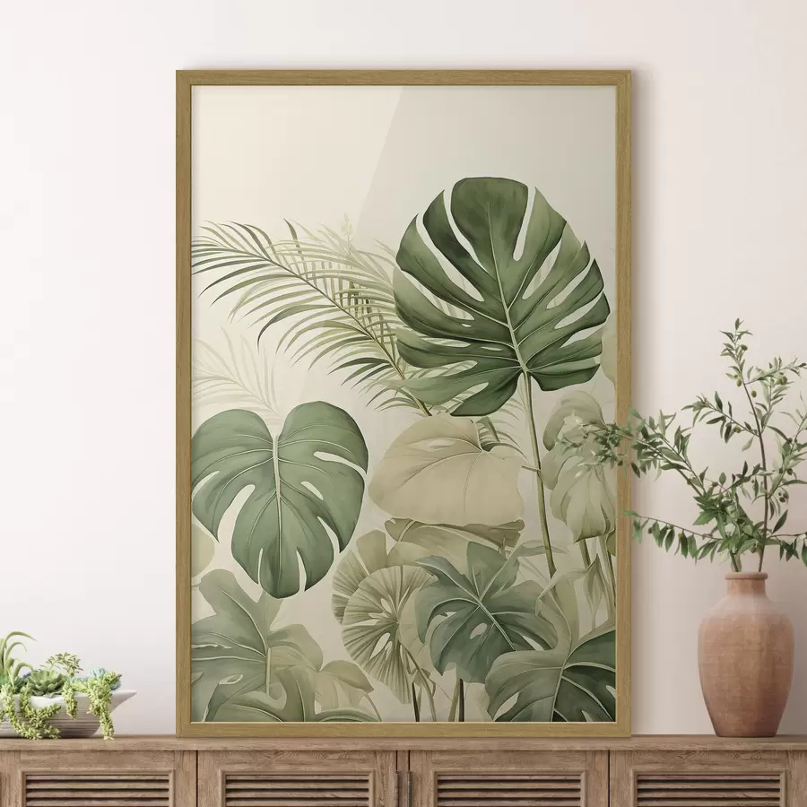 Fototapetai Monstera lapai ir atogrąžų f45614