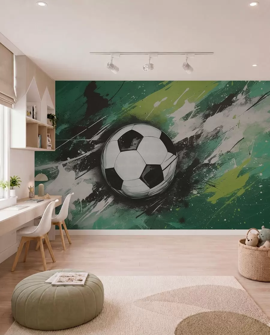Fototapetai Futbolas žaliais potėpiais w04467
