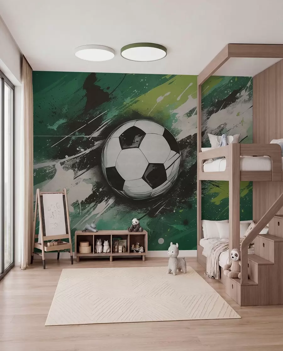 Fototapetai Futbolas žaliais potėpiais w04467