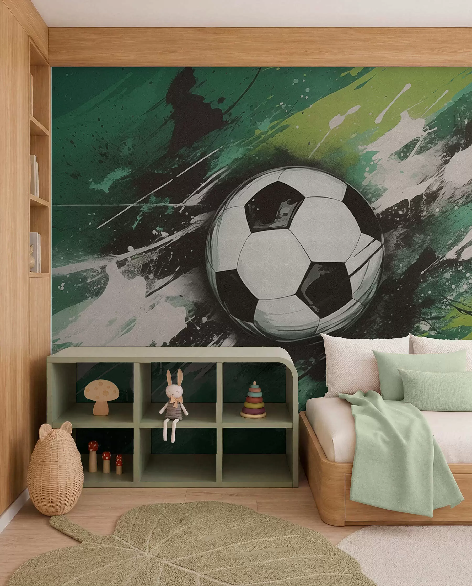 Fototapetai Futbolas žaliais potėpiais w04467