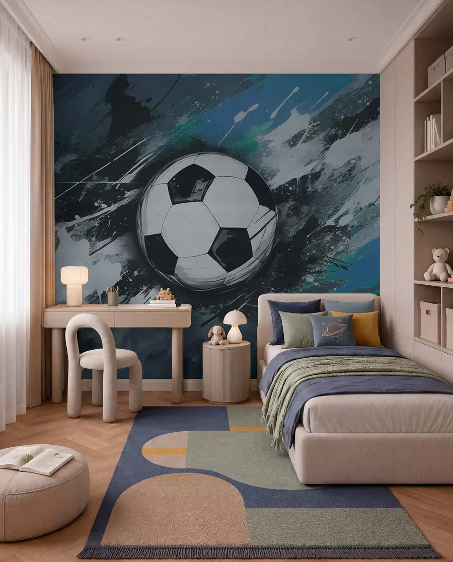 Fototapetai Futbolas žydrais potėpiais w04467v1