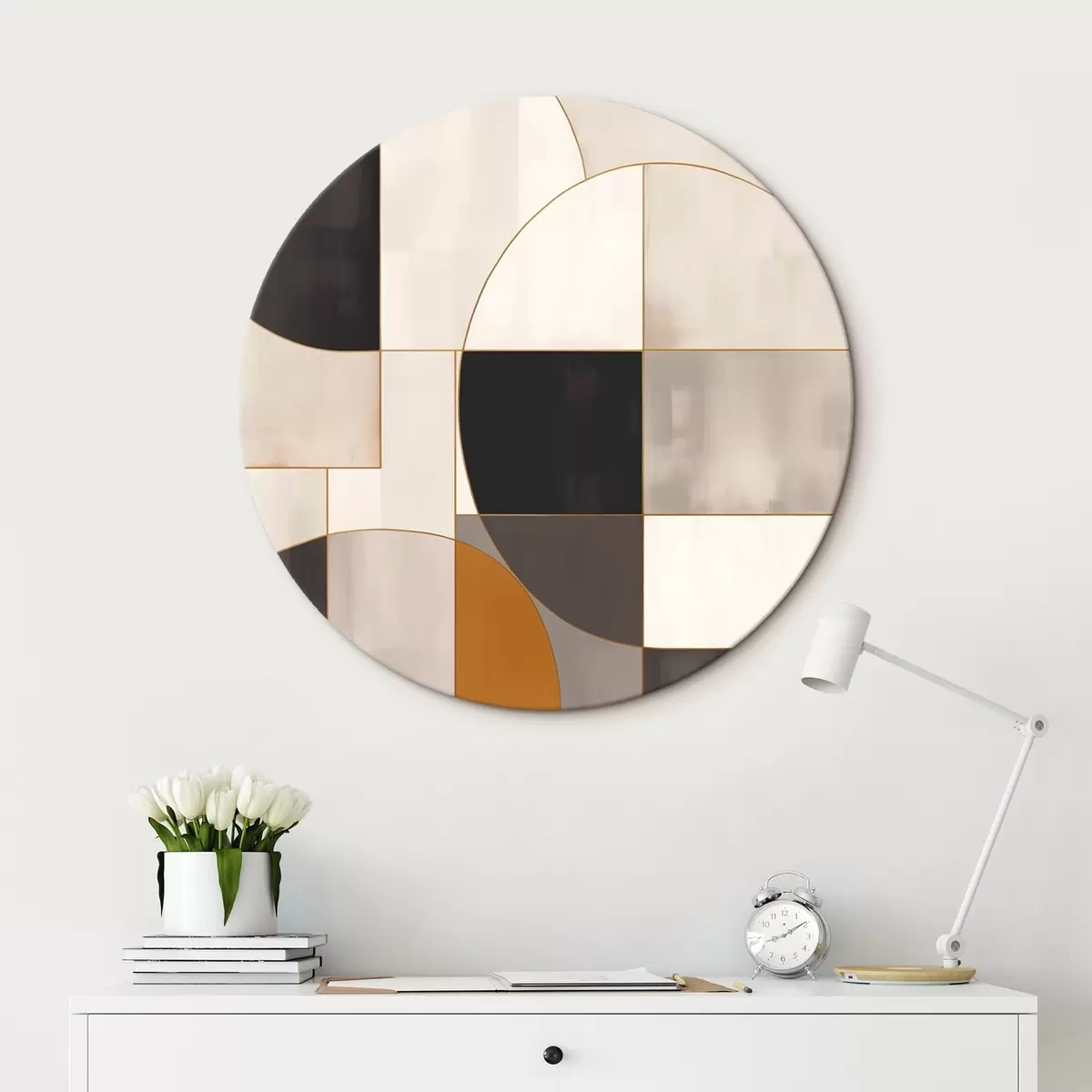 Apvalūs paveikslai Geometrinė abstrakcija r45584