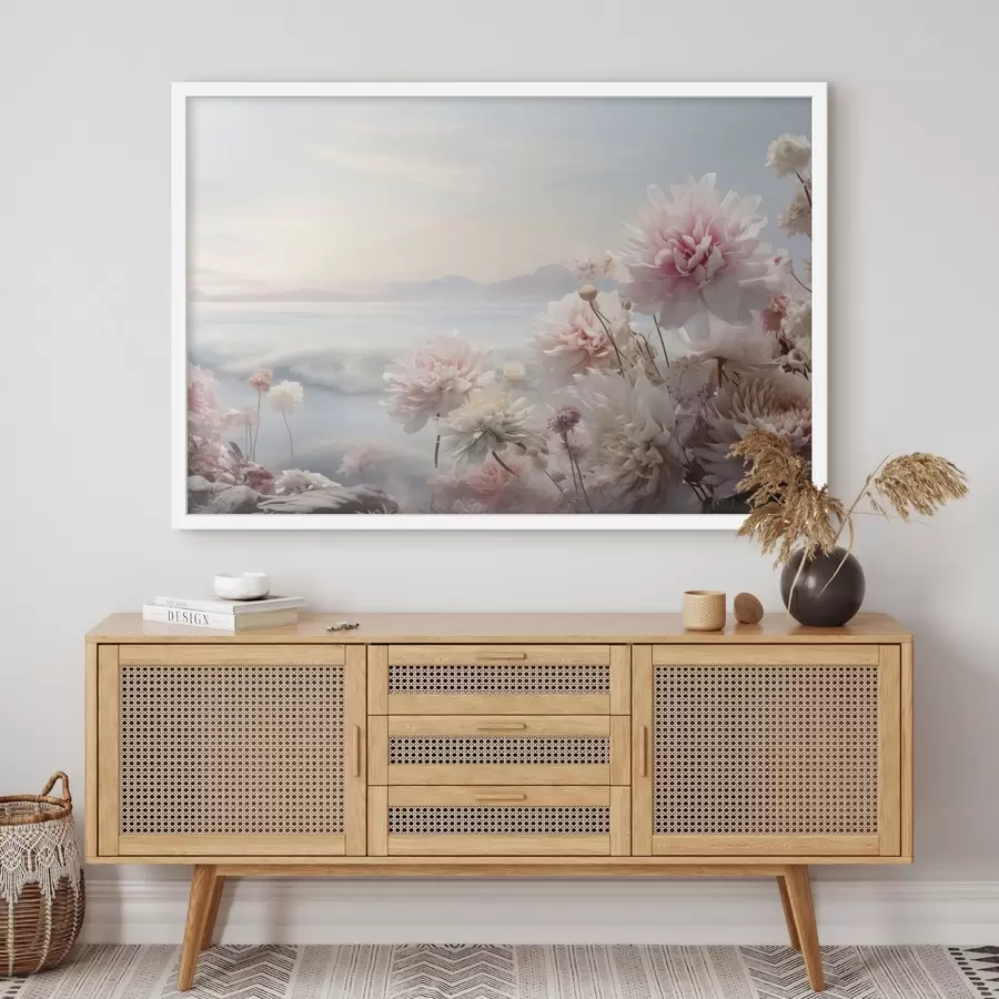 Fototapetai Abstraktus paveikslas baltais, mėlynais ir tamsiai mėlynais tonais f45496